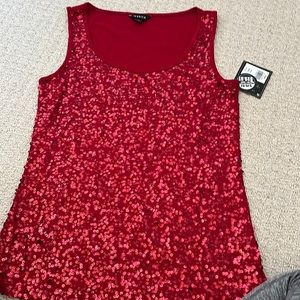 Ladies Red Sequined Top